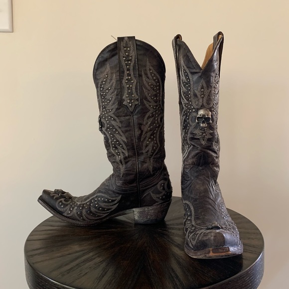 Old Gringo Shoes - Old Gringo Skull Boots Naturally Distressed